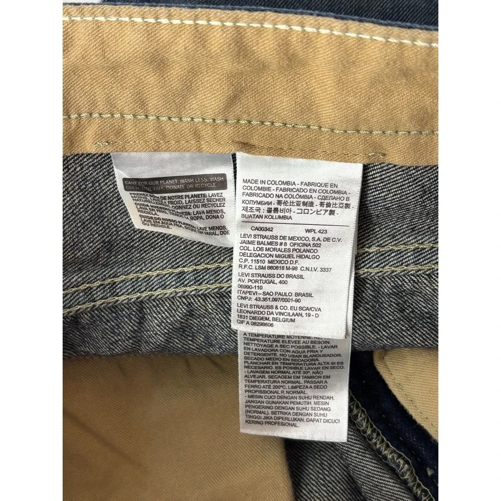 Levi's 511 Straight Leg Jeans Mens Blue Denim Dark‎ Wash 5-Pocket Whisker 32x34